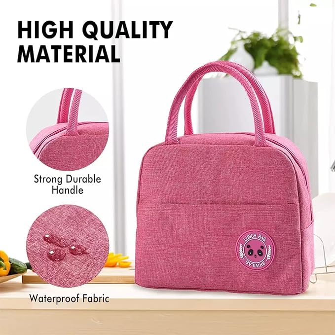 Lunch Box Bag, Lunch Bag with Insulated Material for Women, Man, Office, School, College, Beach, Picnic, Fishing, Hiking Travel, Cooler Tote Bag (5 Color options)