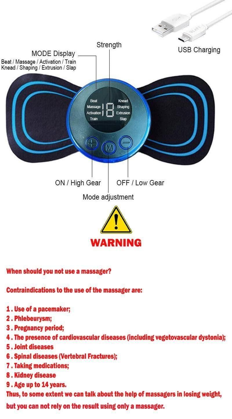 Pain Relief Mini Body Massager (Rechargeable) (Electric Massager) (for Men and Women)