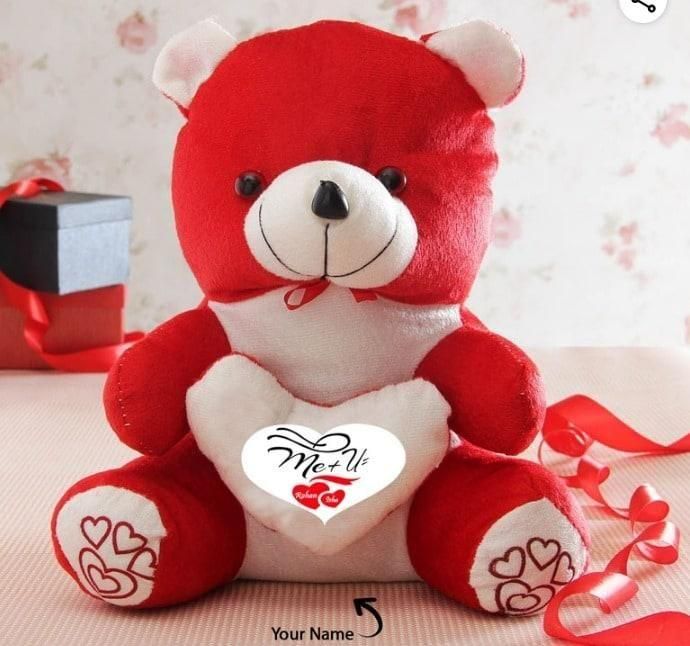 Soft And Cute Teddy Bear (With Love Quote)