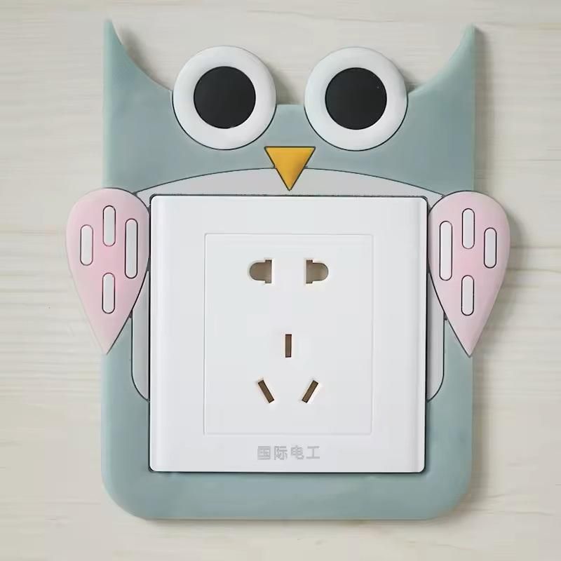 Cute Cartoon Power Socket Stickers (with Assorted Color) (Pack of 2)