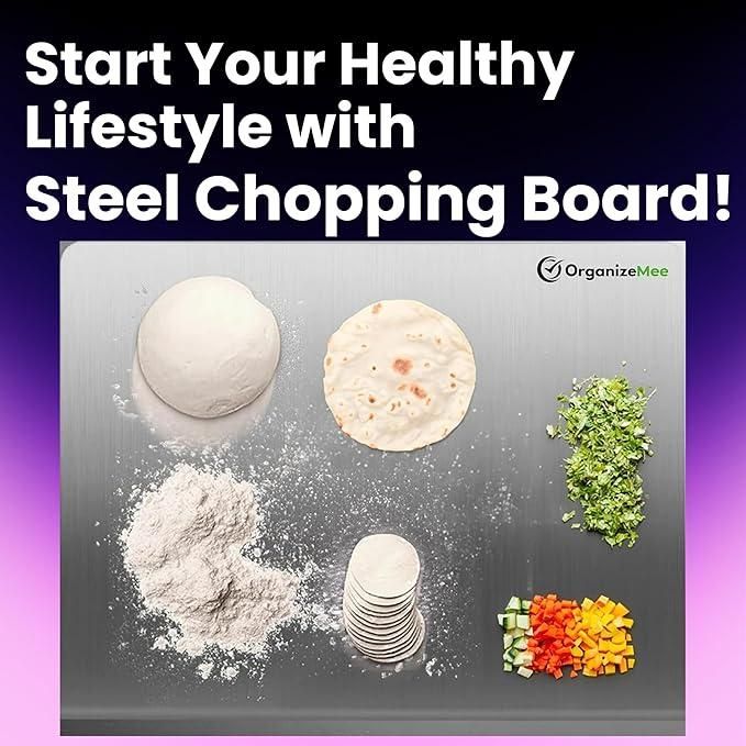 Stainless Steel Chopping Board (Rust Proof) (Round Edge)