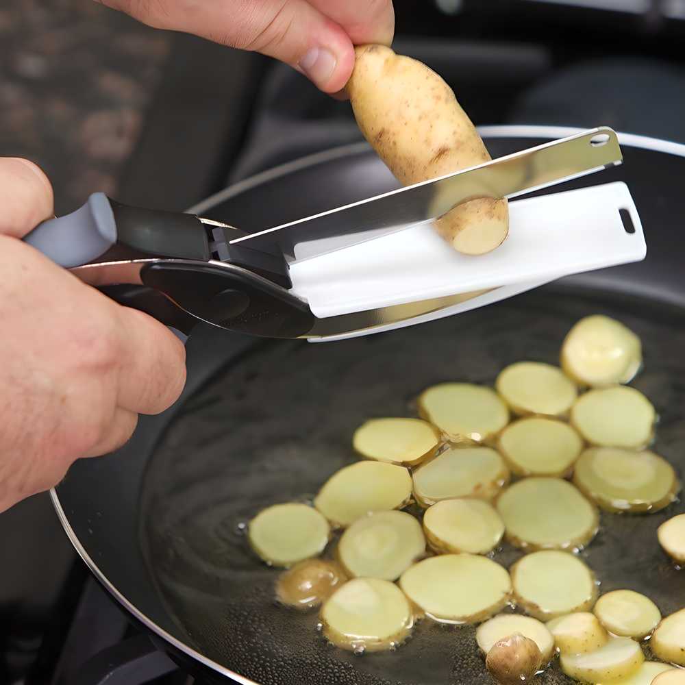 Smart Cutter - 2 in 1 Kitchen Knife (Cleaver Cutters) (with Locking Hinge) (Stainless Steel Blade)