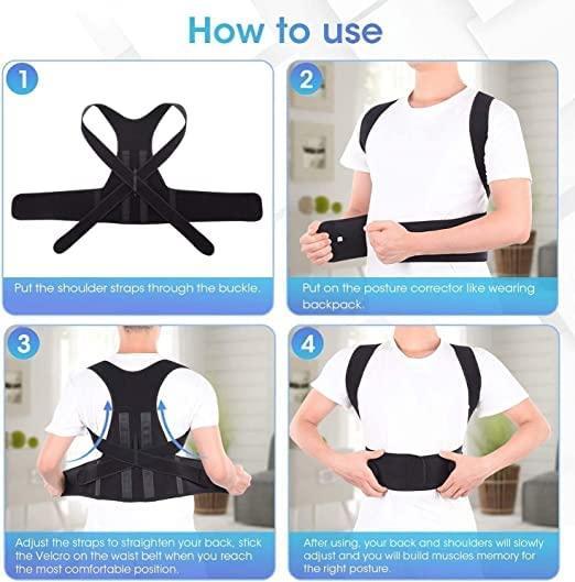 Posture Corrector Shoulder Belt (Relief with Back Pain) (Back Straight) (Back Support)