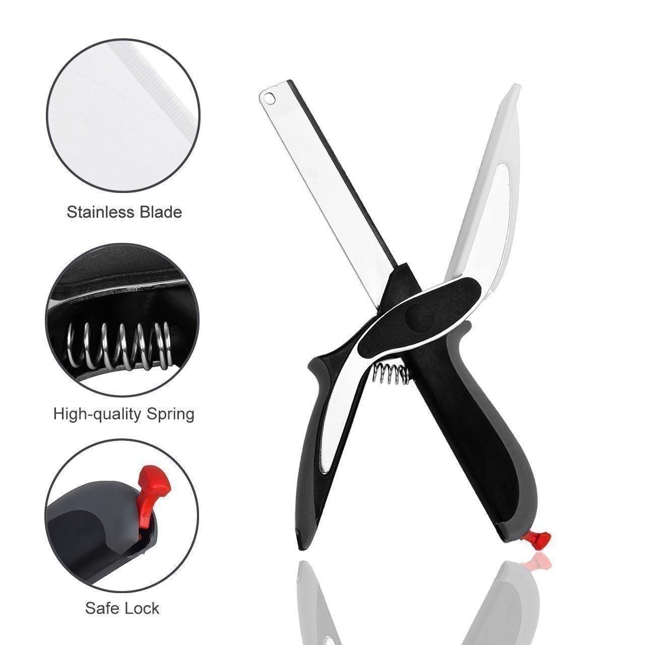 Smart Cutter - 2 in 1 Kitchen Knife (Cleaver Cutters) (with Locking Hinge) (Stainless Steel Blade)