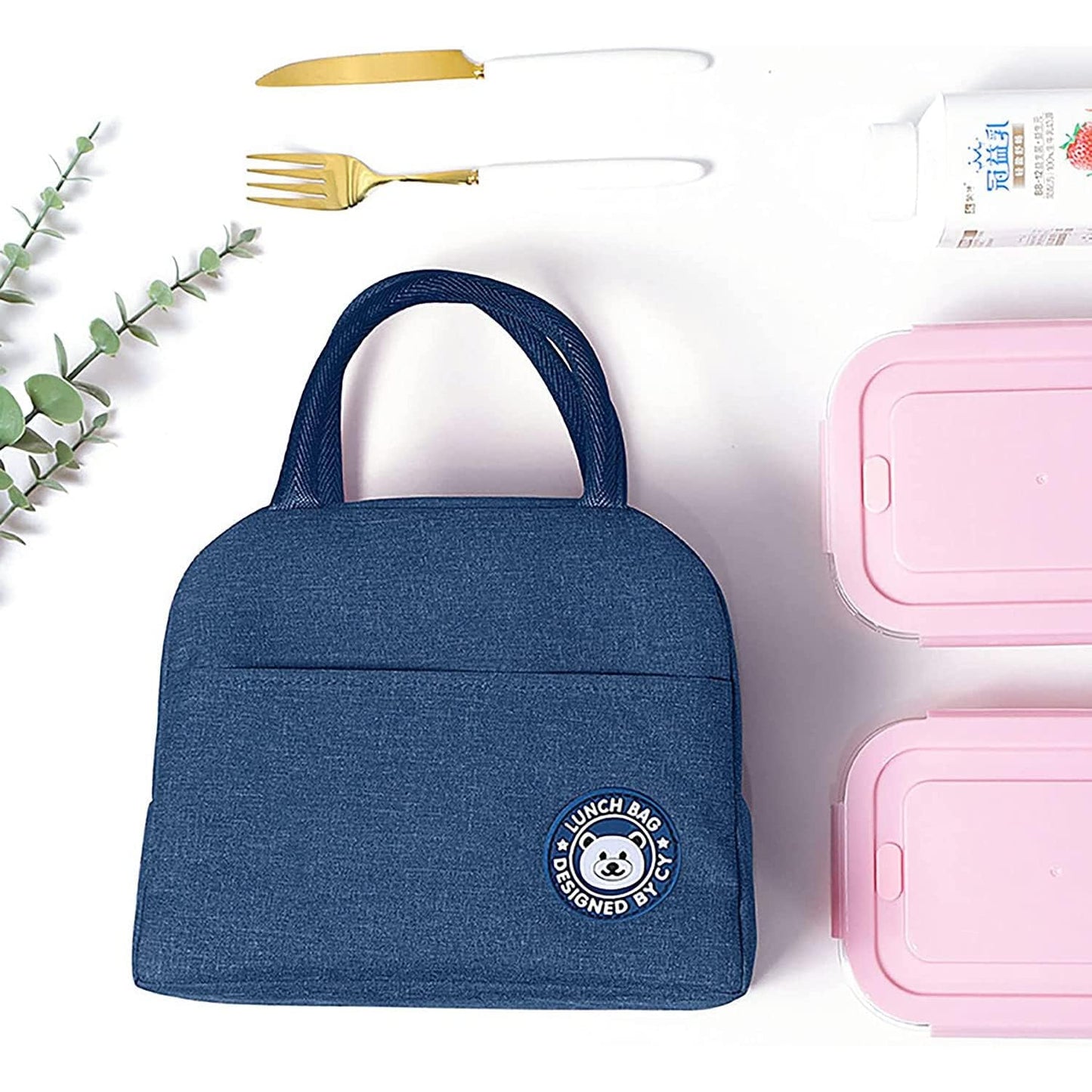 Lunch Box Bag, Lunch Bag with Insulated Material for Women, Man, Office, School, College, Beach, Picnic, Fishing, Hiking Travel, Cooler Tote Bag (5 Color options)