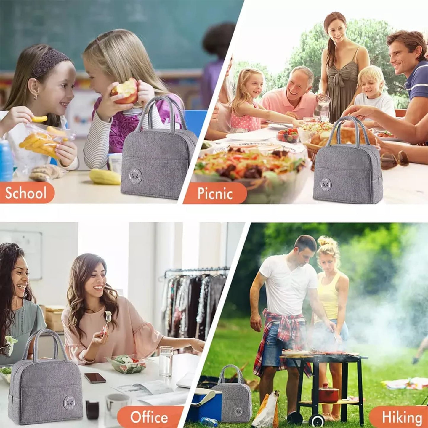 Lunch Box Bag, Lunch Bag with Insulated Material for Women, Man, Office, School, College, Beach, Picnic, Fishing, Hiking Travel, Cooler Tote Bag (5 Color options)