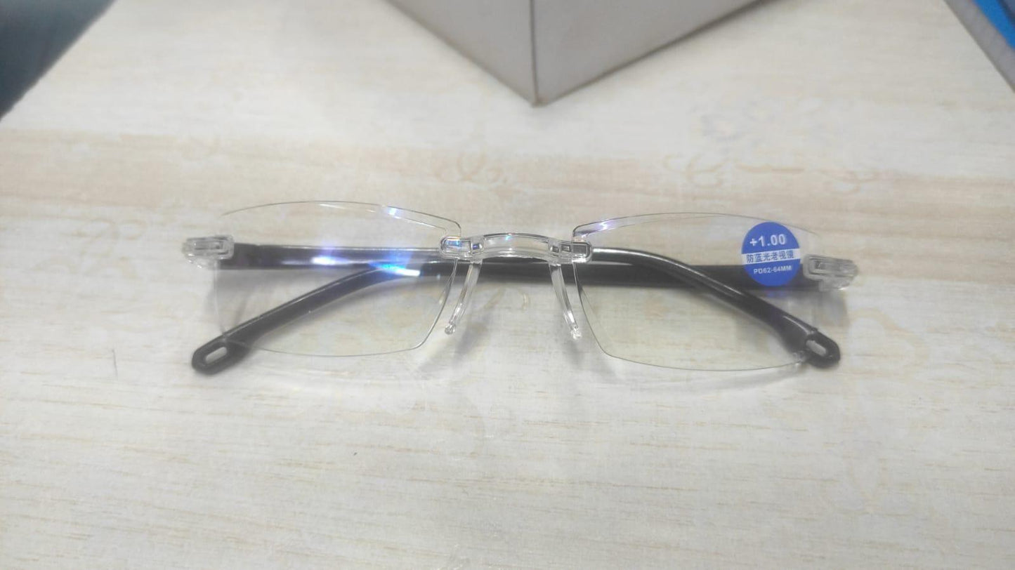Semi-Rimless Progressive Multifocus Unisex Reading Glasses