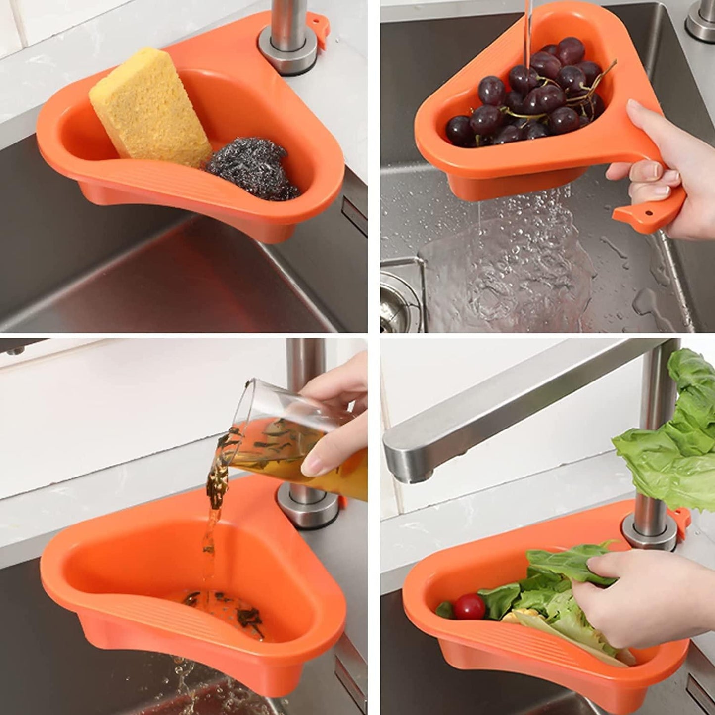 Kitchen Sink Organizer Corner Tray Strainer (Multipurpose)(Pack of 2)