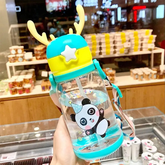 Ear Sipper School Water Bottle for Kids – cartoon animal design water bottle for kids Capacity – (420ML, 4 variants)