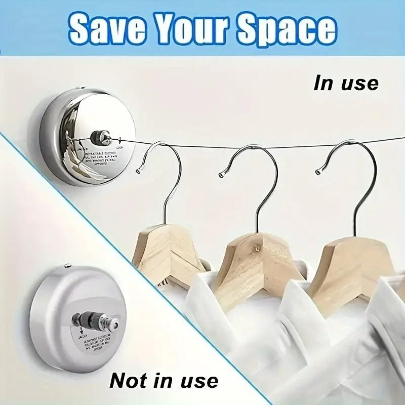 Retractable Stainless Steel Clothesline (with rope string)
