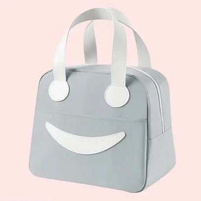 Insulated Lunch Bag for Men Women Large Tiffin Carry Bag Smiley Design Lunch Box Organizer for Office, School, College, Picnic, Outdoor.