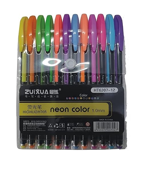 Neon Color Gel Pen (Set of 12 Pcs)