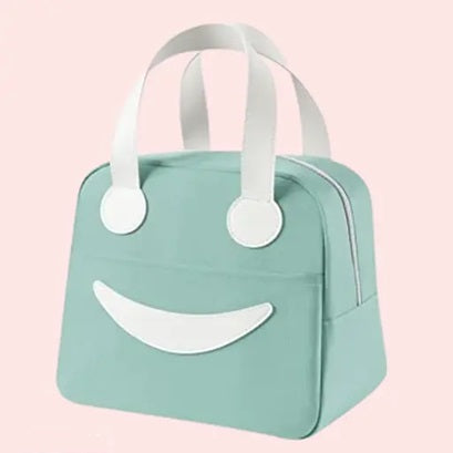 Insulated Lunch Bag for Men Women Large Tiffin Carry Bag Smiley Design Lunch Box Organizer for Office, School, College, Picnic, Outdoor.