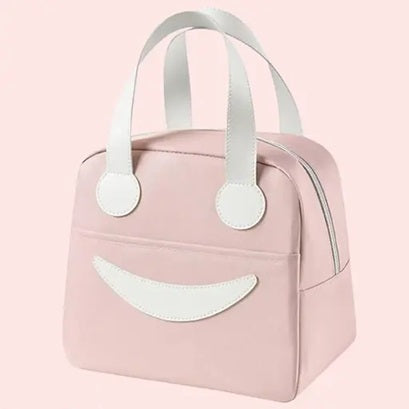 Insulated Lunch Bag for Men Women Large Tiffin Carry Bag Smiley Design Lunch Box Organizer for Office, School, College, Picnic, Outdoor.