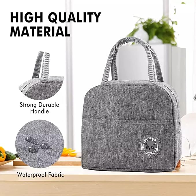 Lunch Box Bag, Lunch Bag with Insulated Material for Women, Man, Office, School, College, Beach, Picnic, Fishing, Hiking Travel, Cooler Tote Bag (5 Color options)