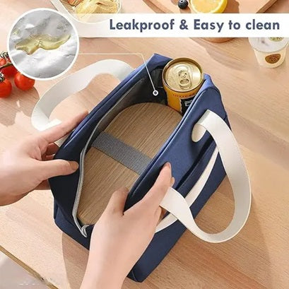 Insulated Lunch Bag for Men Women Large Tiffin Carry Bag Smiley Design Lunch Box Organizer for Office, School, College, Picnic, Outdoor.