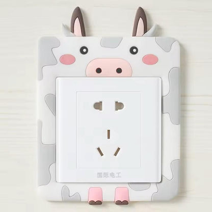 Cute Cartoon Power Socket Stickers (with Assorted Color) (Pack of 2)
