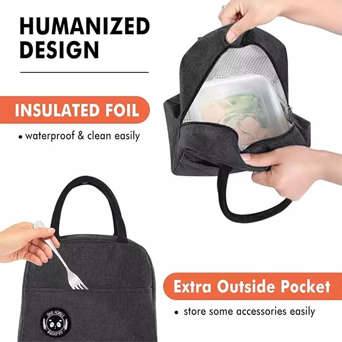 Lunch Box Bag, Lunch Bag with Insulated Material for Women, Man, Office, School, College, Beach, Picnic, Fishing, Hiking Travel, Cooler Tote Bag (5 Color options)