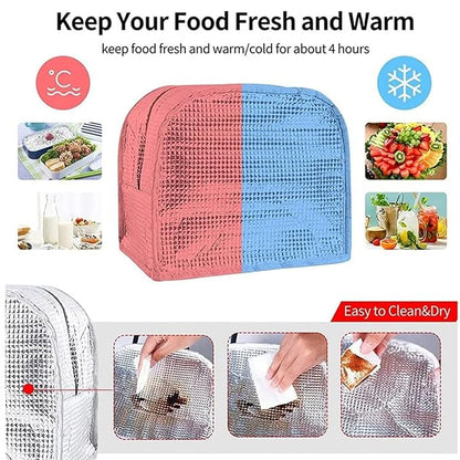 Lunch Box Bag, Lunch Bag with Insulated Material for Women, Man, Office, School, College, Beach, Picnic, Fishing, Hiking Travel, Cooler Tote Bag (5 Color options)