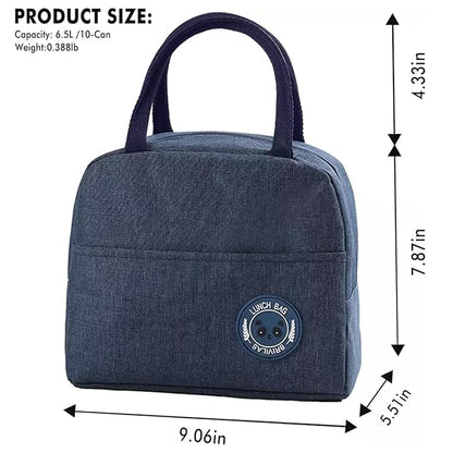 Lunch Box Bag, Lunch Bag with Insulated Material for Women, Man, Office, School, College, Beach, Picnic, Fishing, Hiking Travel, Cooler Tote Bag (5 Color options)