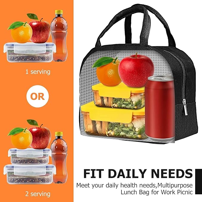 Lunch Box Bag, Lunch Bag with Insulated Material for Women, Man, Office, School, College, Beach, Picnic, Fishing, Hiking Travel, Cooler Tote Bag (5 Color options)