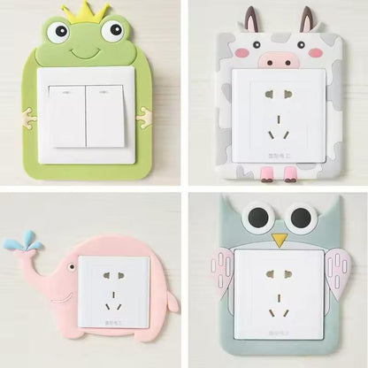 Cute Cartoon Power Socket Stickers (with Assorted Color) (Pack of 2)