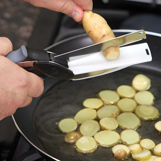 Smart Cutter - 2 in 1 Kitchen Knife (Cleaver Cutters) (with Locking Hinge) (Stainless Steel Blade)
