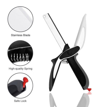 Smart Cutter - 2 in 1 Kitchen Knife (Cleaver Cutters) (with Locking Hinge) (Stainless Steel Blade)