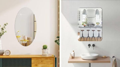 HD Mirror - Oval Shape & Square Shape Combo (Pack of 2)