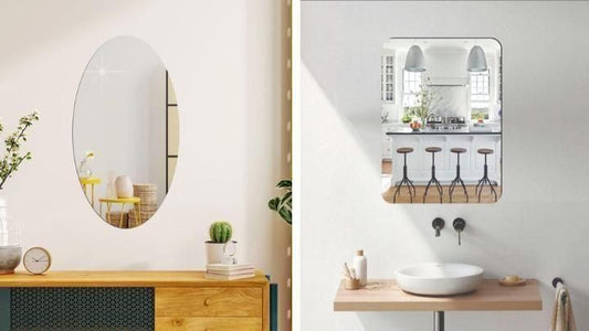 HD Mirror - Oval Shape & Square Shape Combo (Pack of 2)