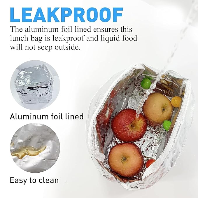 Insulated Lunch Bag for Men Women Large Tiffin Carry Bag Smiley Design Lunch Box Organizer for Office, School, College, Picnic, Outdoor.
