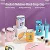 Dinosaur Cartoon Themed 304 Stainless Steel Vacuum Mug with Lid, Spoon and Straw Double Wall Thermal Insulated Traveling Cup for Hot and Cold Milk Coffee Tea Soup (530 ML, 4 color)
