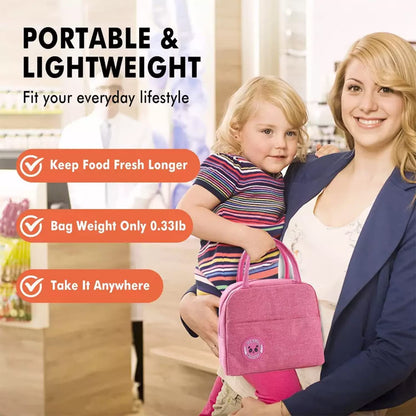 Lunch Box Bag, Lunch Bag with Insulated Material for Women, Man, Office, School, College, Beach, Picnic, Fishing, Hiking Travel, Cooler Tote Bag (5 Color options)