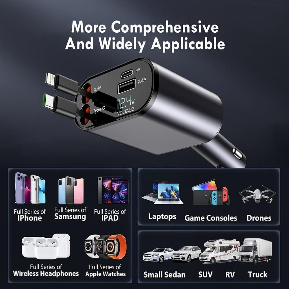 Retractable Super Fast Car Charger