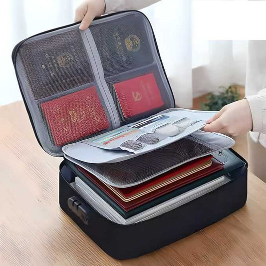 Multi-Layered Waterproof Portable Document Storage Bag Travel Organizer