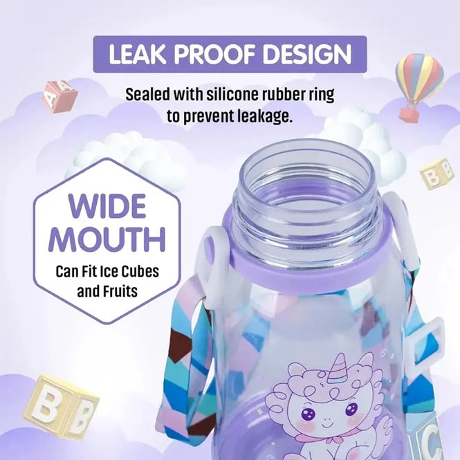 Ear Sipper School Water Bottle for Kids – cartoon animal design water bottle for kids Capacity – (420ML, 4 variants)