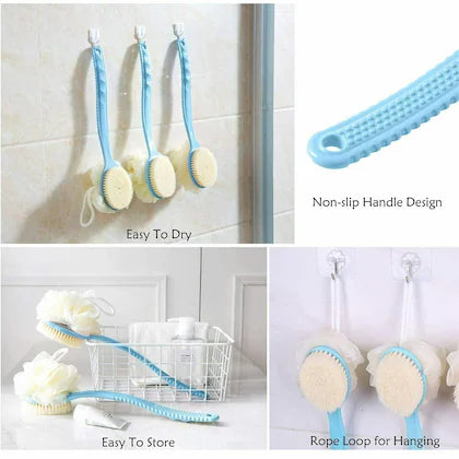 Double Sided Bath Brush Scrubber for bathing (2 IN 1 loofah)